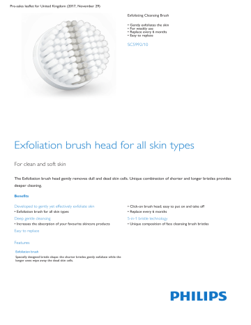 Product Leaflet: Exfoliating Cleansing Brush Product Leaflet: Exfoliating Cleansing Brush