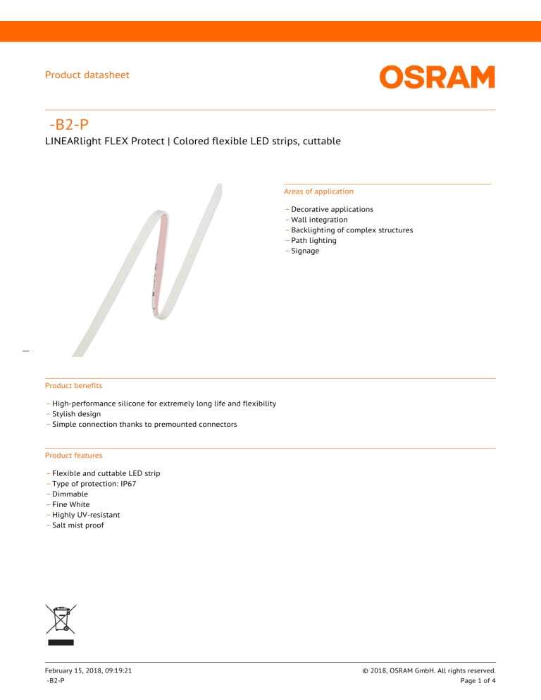 Product datasheet LINEARlight FLEX Protect | Colored flexible LED Product datasheet LINEARlight FLEX Protect | Colored flexible LED