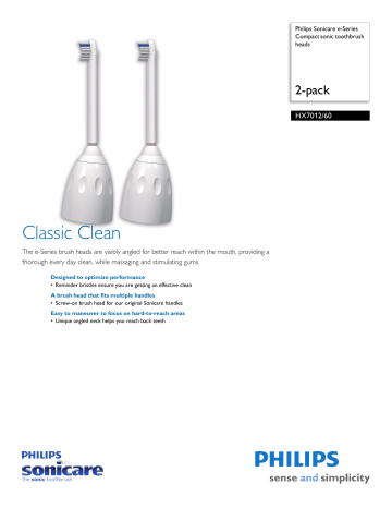 HX7012/60 Philips Compact sonic toothbrush heads HX7012/60 Philips Compact sonic toothbrush heads