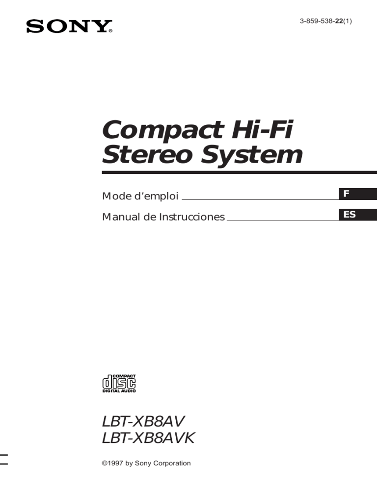 Sony LBT-XB8AV User guide Sony LBT-XB8AV User guide