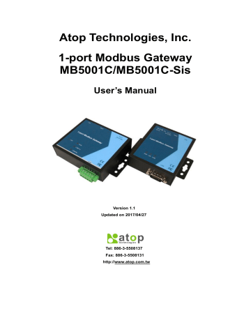 ATOP MB5001C Series User Manual | Manualzz ATOP MB5001C Series User Manual | Manualzz