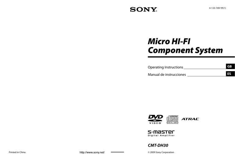 Sony CMT-DH30 Operating instructions Sony CMT-DH30 Operating instructions