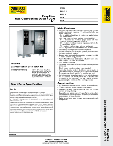 EasyPlus Gas Convection Oven 10GN 1/1 EasyPlusGas | Manualzz