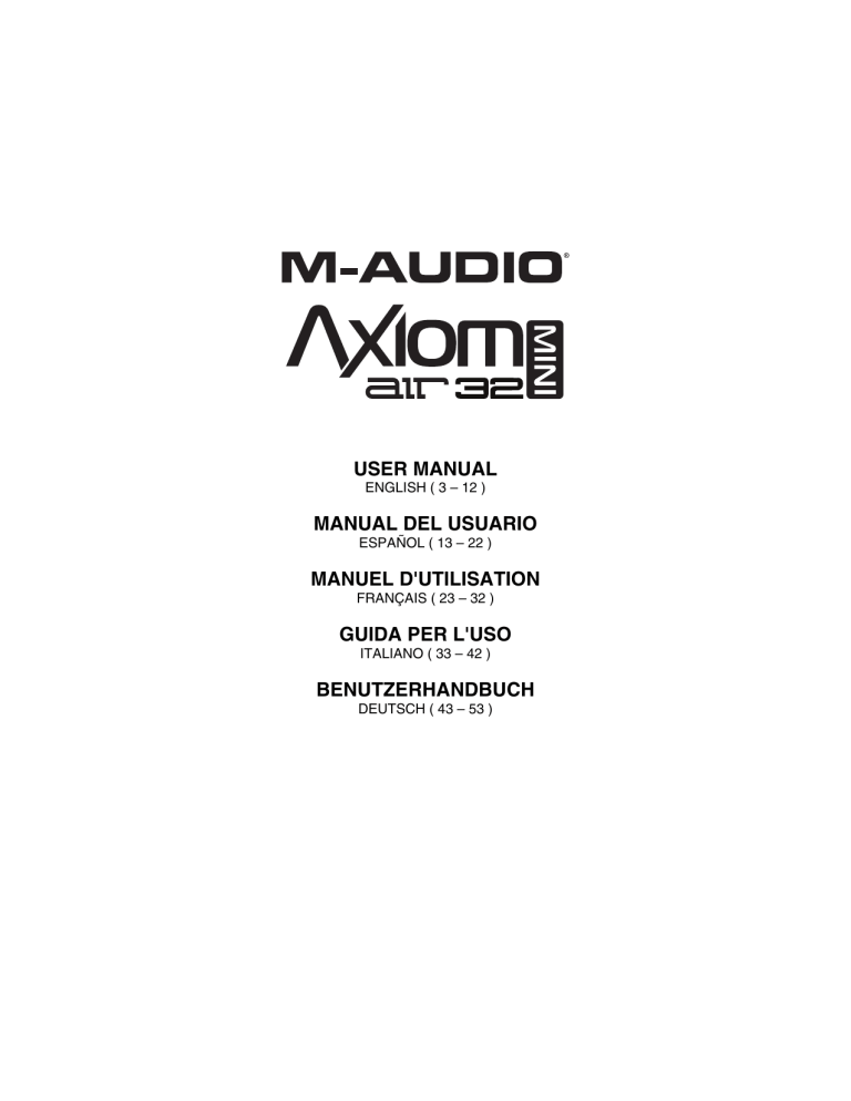 M-Audio Axiom AIR Mini 32 User manual M-Audio Axiom AIR Mini 32 User manual