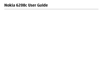 Nokia 6208c User Guide Nokia 6208c User Guide