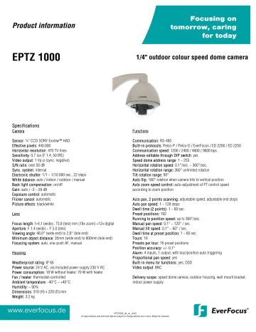 EPTZ 1000 - FR Security EPTZ 1000 - FR Security