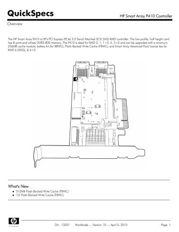 HP Smart Array P410 Controller HP Smart Array P410 Controller