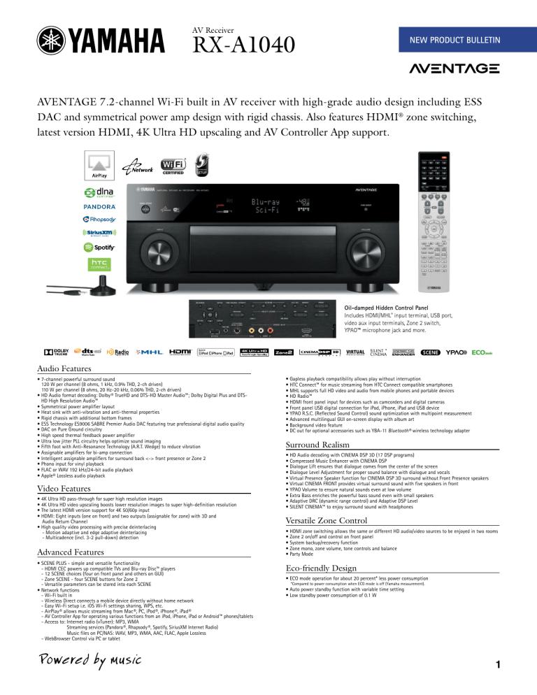 RX-A1040 - Sound Advice RX-A1040 - Sound Advice