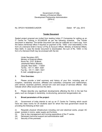 The Ministry of External Affairs The Ministry of External Affairs