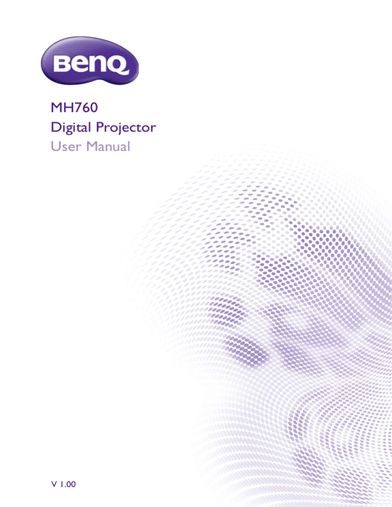 BenQ MH760 User manual BenQ MH760 User manual