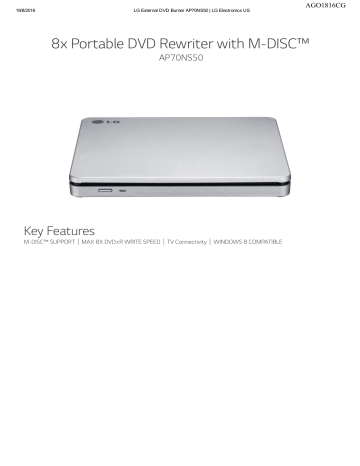 8x Portable DVD Rewriter with M-DISC 8x Portable DVD Rewriter with M-DISC