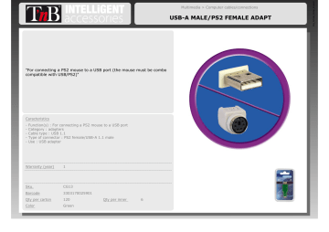 usb-a male/ps2 female adapt - T usb-a male/ps2 female adapt - T