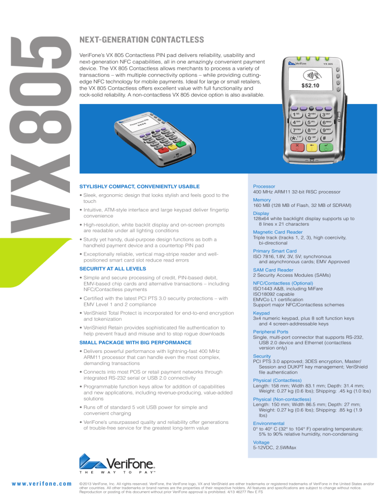 Verifone vx805 Verifone vx805