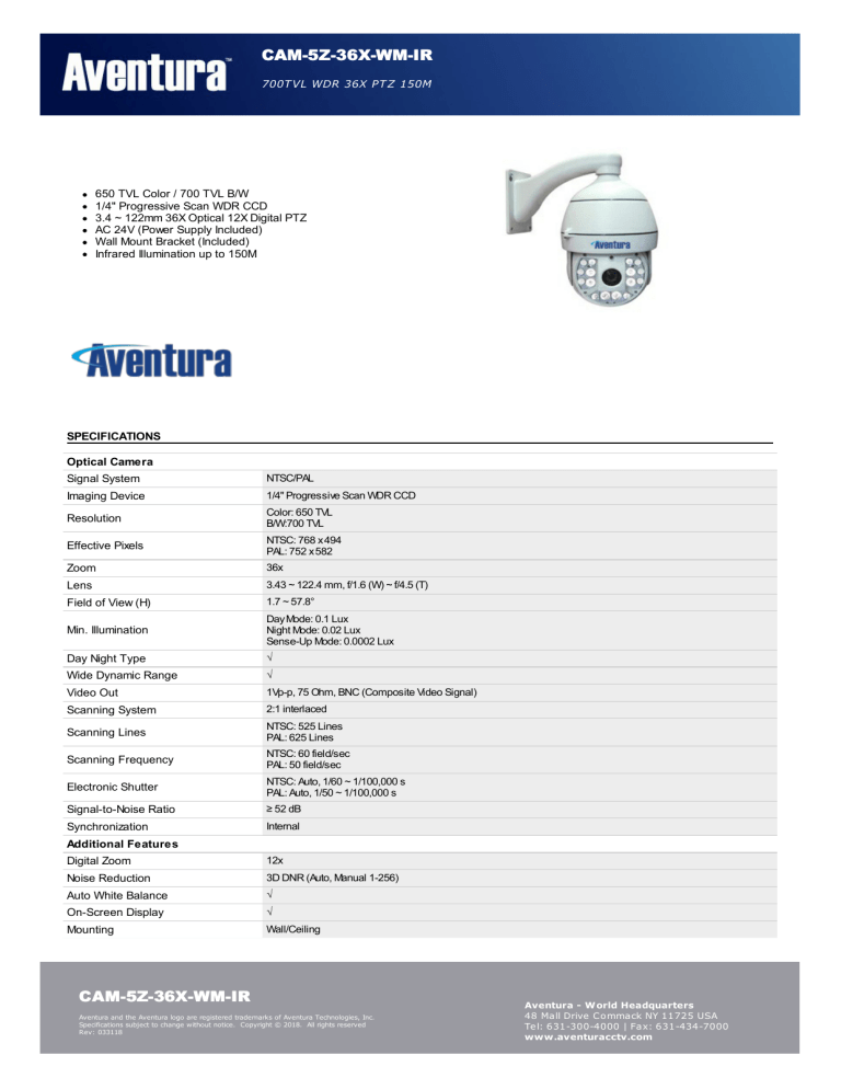 CAM-5Z-36X-WM-IR CAM-5Z-36X-WM-IR CAM-5Z-36X-WM-IR CAM-5Z-36X-WM-IR