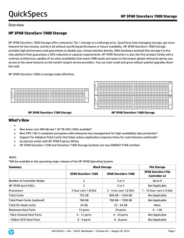 HP 3PAR StoreServ 7000 Storage HP 3PAR StoreServ 7000 Storage