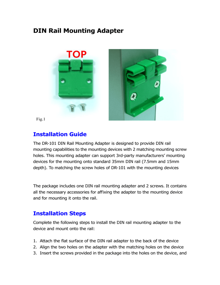 DIN Rail Mounting Kit DIN Rail Mounting Kit