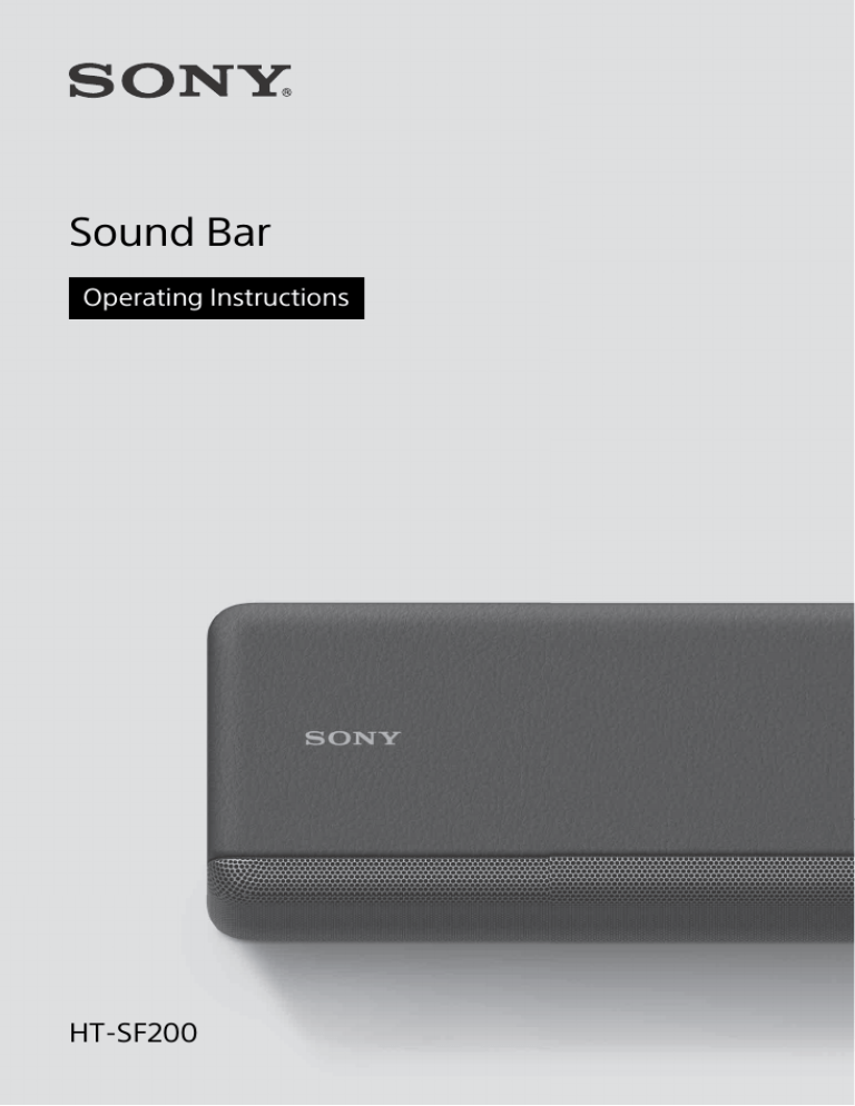 Sony HT-SF200 Operating instructions Sony HT-SF200 Operating instructions