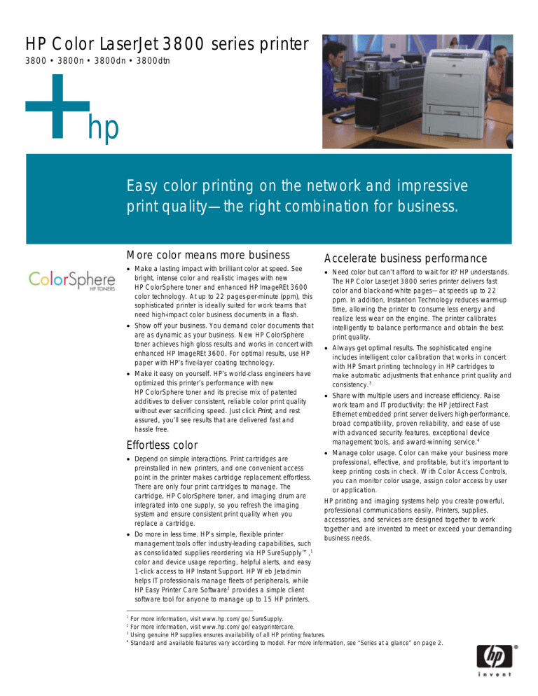 HP Color LaserJet 4650 series printer HP Color LaserJet 4650 series printer