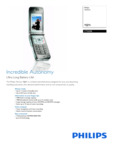 CT6508/00WBASIA Philips Xenium CT6508/00WBASIA Philips Xenium