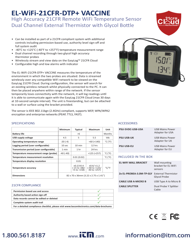 EL-WiFi-21CFR-DTP+ VACCINE EL-WiFi-21CFR-DTP+ VACCINE