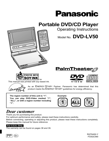 Panasonic DVDLV50PP User manual | Manualzz Panasonic DVDLV50PP User manual | Manualzz