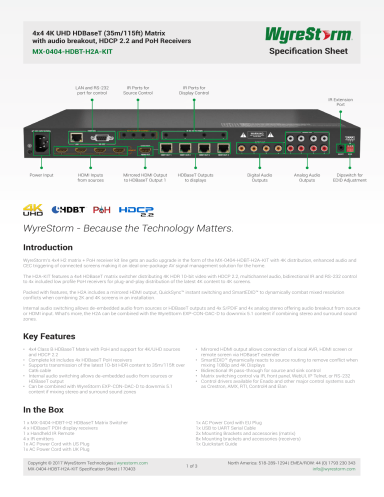 MX-0404-HDBT-H2A-KIT MX-0404-HDBT-H2A-KIT