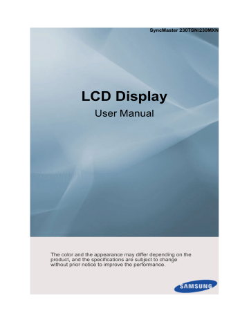 Samsung 230MXN, 230TSN User manual Samsung 230MXN, 230TSN User manual