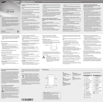 Samsung GT-S3850 User Manual | Manualzz Samsung GT-S3850 User Manual | Manualzz