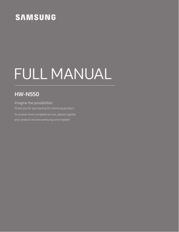 Samsung HW-N550 User manual Samsung HW-N550 User manual
