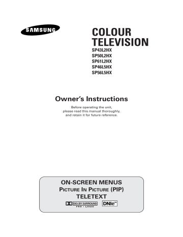 Samsung SP-46L5H, SP-50L2H Owner's manual Samsung SP-46L5H, SP-50L2H Owner's manual