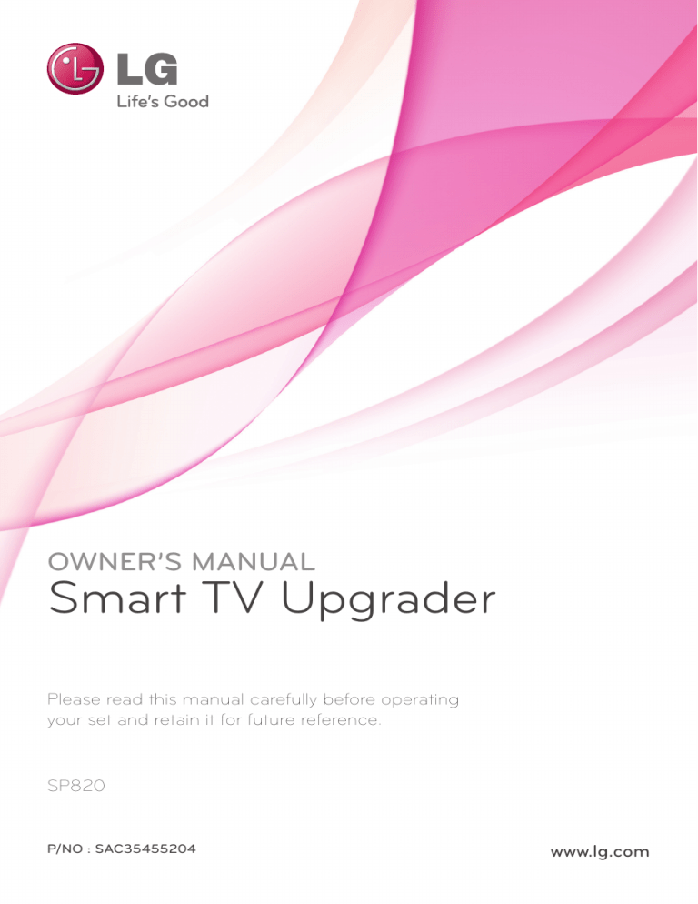 LG SP820 Owner's manual LG SP820 Owner's manual