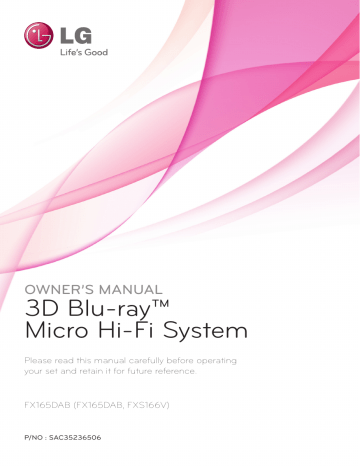 LG FX165DAB Owner's manual LG FX165DAB Owner's manual