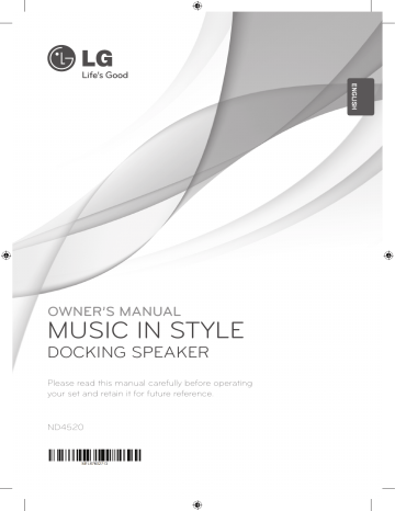 LG ND4520 Owner's manual LG ND4520 Owner's manual