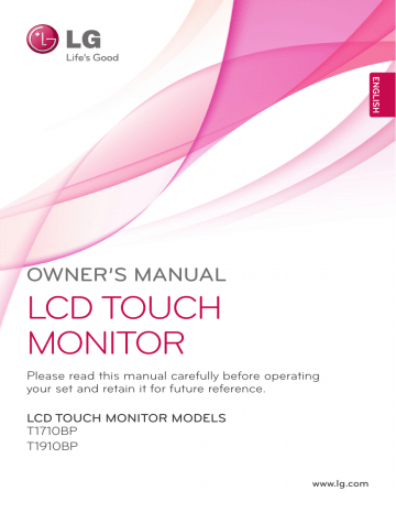 LG T1710BP-BN, T1910B, T1910BP-BN, T1910 Owner's manual LG T1710BP-BN, T1910B, T1910BP-BN, T1910 Owner's manual
