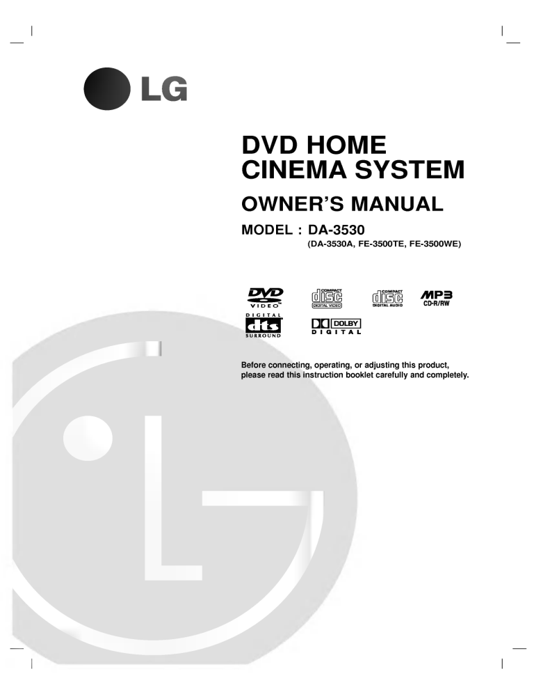 LG DA-3530A Owner's manual LG DA-3530A Owner's manual