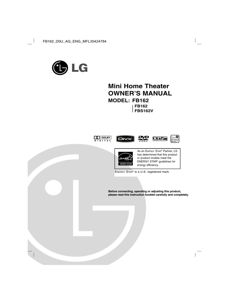 LG FB162 Owner's manual LG FB162 Owner's manual
