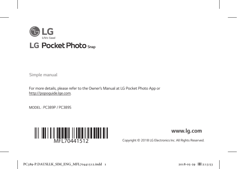LG PC389P, PC389S User guide LG PC389P, PC389S User guide
