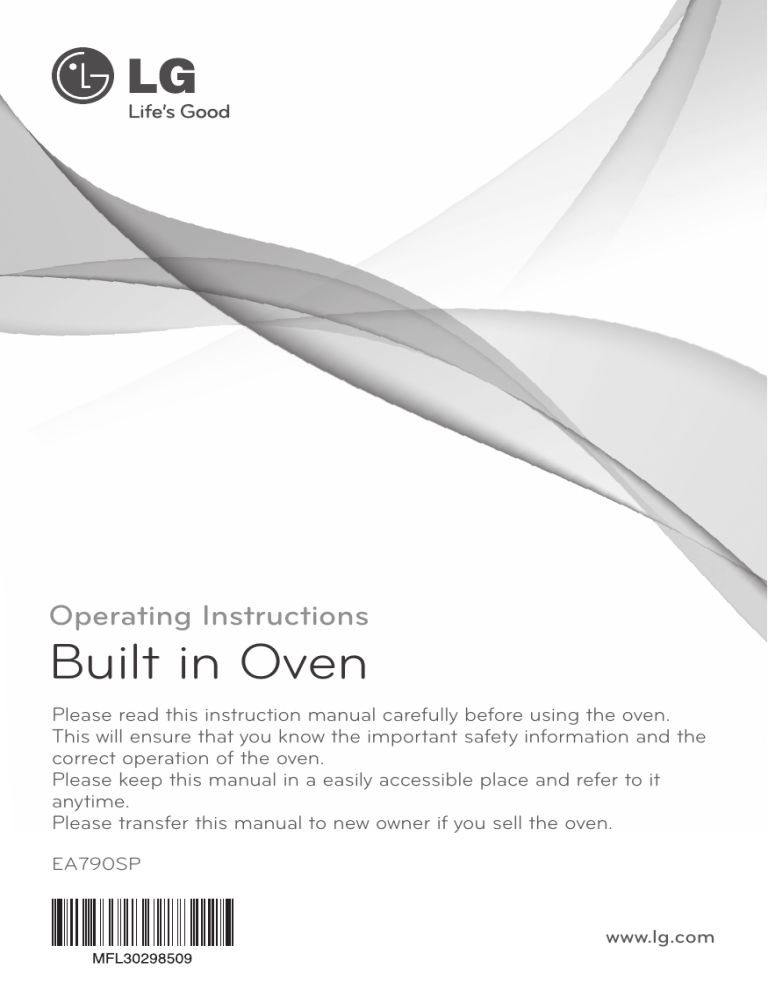 LG EA790SP Owner's manual LG EA790SP Owner's manual