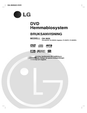 LG DA-3620AD Owner's manual LG DA-3620AD Owner's manual