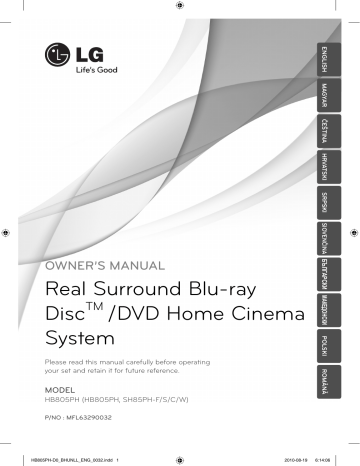 LG HB805PH Owner's manual LG HB805PH Owner's manual