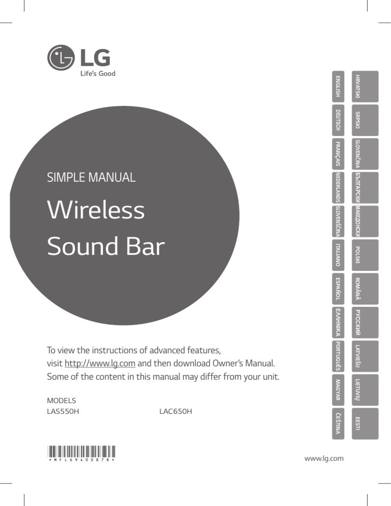 LG LAC650H, LG LAS550H, LAS550H User guide LG LAC650H, LG LAS550H, LAS550H User guide