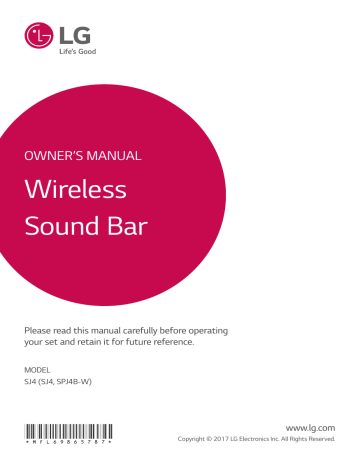 LG SJ4 Owner's manual LG SJ4 Owner's manual