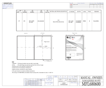 LG wp-900, WP-1200R User manual LG wp-900, WP-1200R User manual