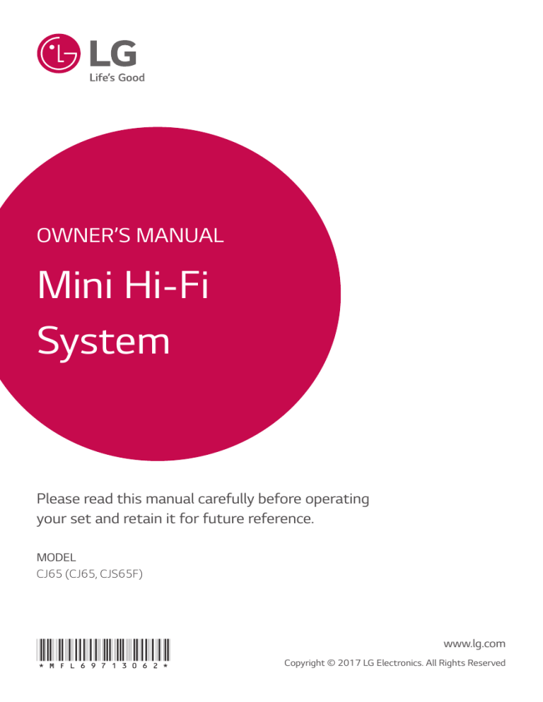 LG CJ65 Owner's manual LG CJ65 Owner's manual