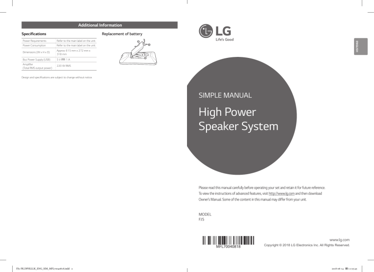 LG FJ5 User guide LG FJ5 User guide