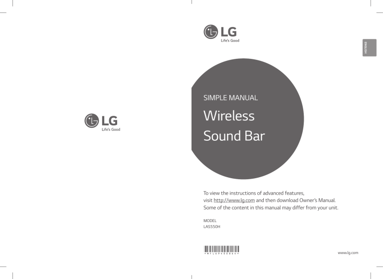 LG LAS550H User guide LG LAS550H User guide