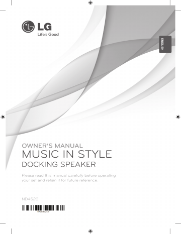 LG ND4520 Owner's manual LG ND4520 Owner's manual