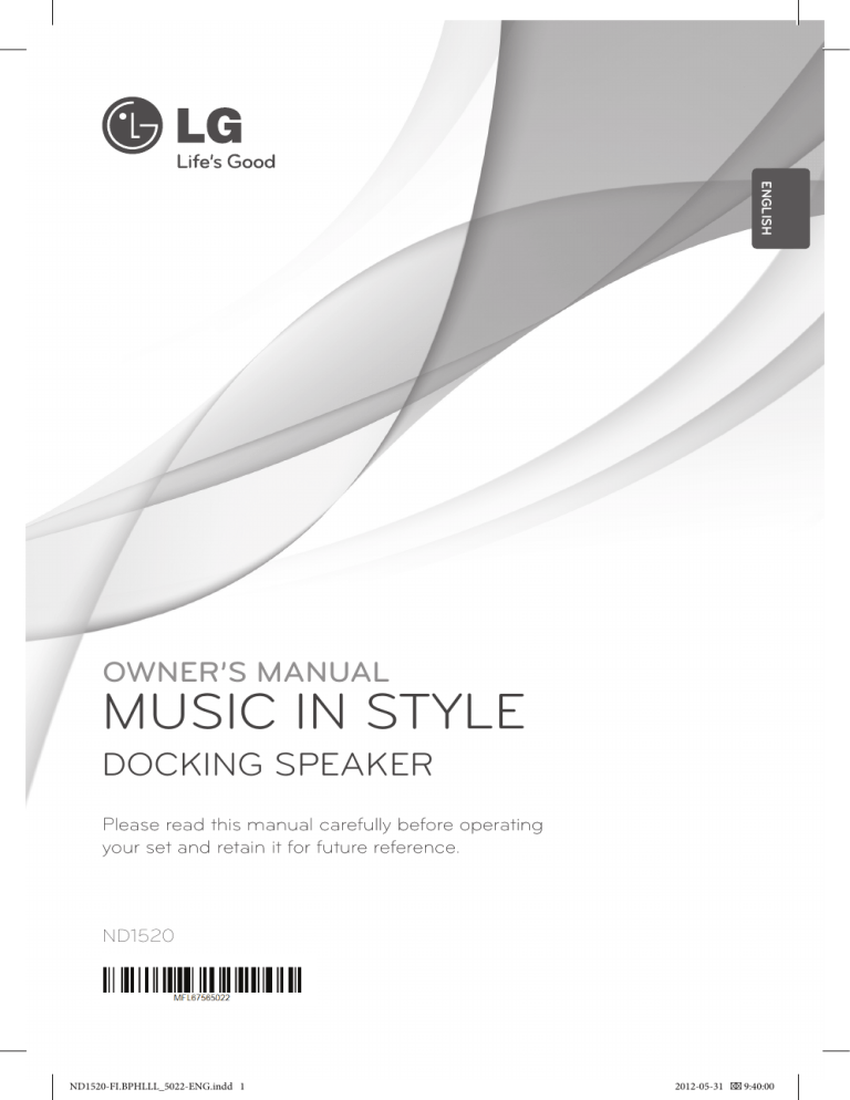 LG ND1520 Owner's manual LG ND1520 Owner's manual