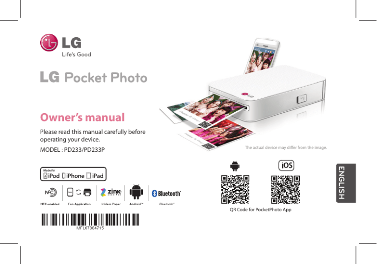 LG PD233 Owner's manual LG PD233 Owner's manual