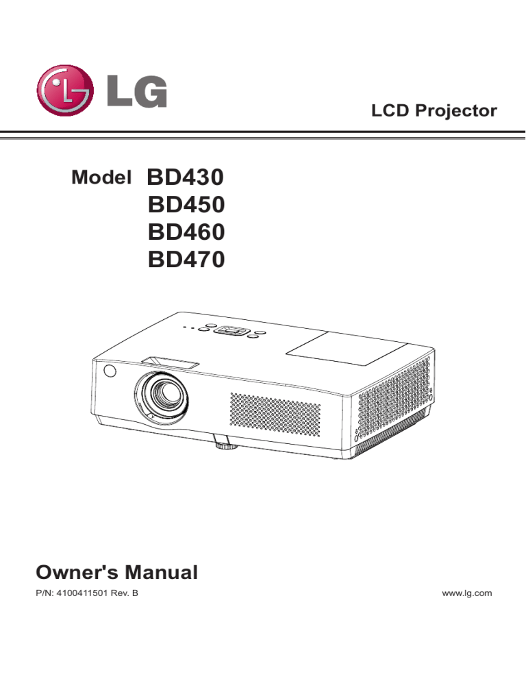 LG BD470, BD430, BD460, BD450 Owner's manual LG BD470, BD430, BD460, BD450 Owner's manual